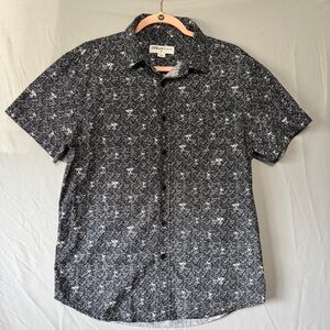 Urban Man Mens Cotton Button Tee M Palm Trees Vacation Tropical Resort Beach